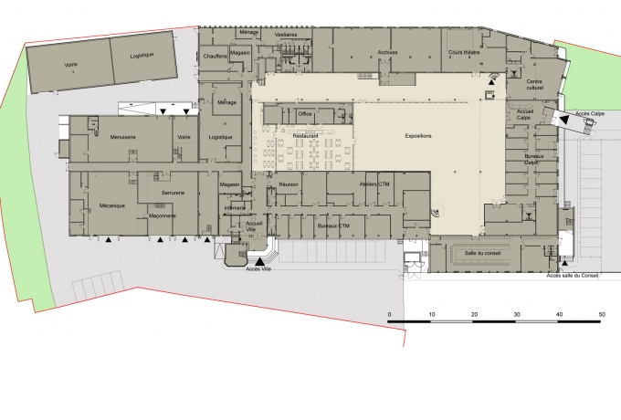 Plan de rez-de-chaussée<br/> Crédit photo : DR  