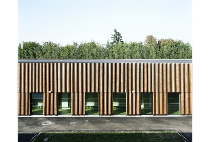 Groupe scolaire Jean Moulin - façade des maternelles<br/> Crédit photo : WEINER Cyrille