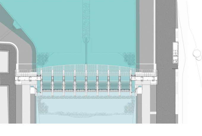 Plan d'ensemble des infrastructures du barrage<br/> Crédit photo : DR  