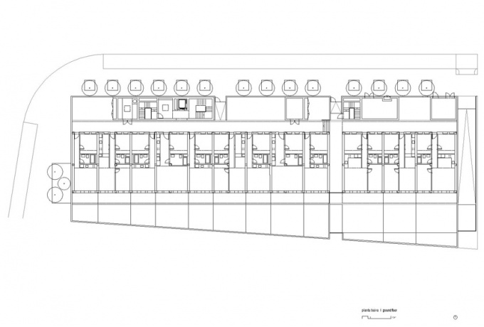 Social Housing Block, plan du rez-de-chaussée<br/> Crédit photo : DR  