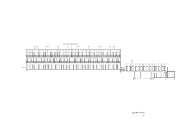 Social Housing Block, façade sud