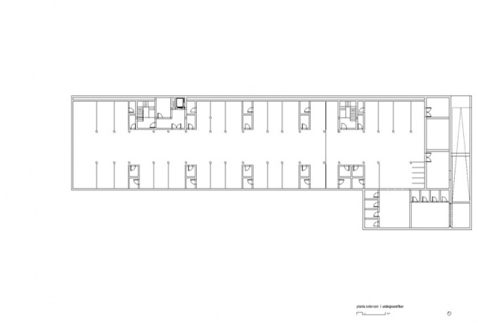 Social Housing Block, plan du sous-sol<br/> Crédit photo : DR  