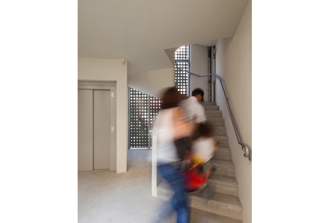 Logements de l'impasse Letort, hall d'entrée<br/> Crédit photo : DR  