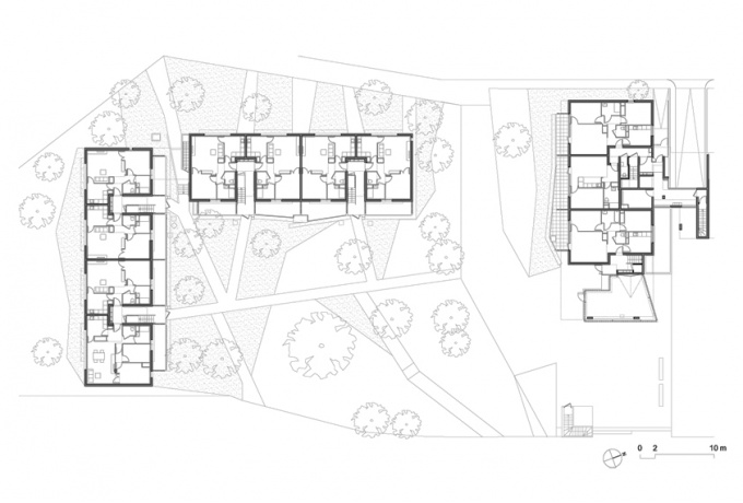 38 logements sociaux à Eaubonne, plan du RDC<br/> Crédit photo : DR  