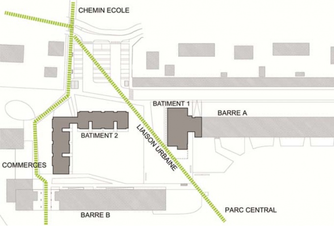 38 logements sociaux à Eaubonne, schéma des liaisons urbaines<br/> Crédit photo : DR  