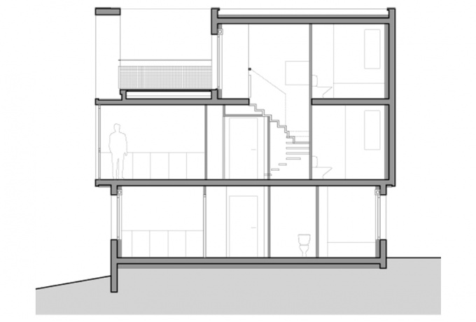 38 logements sociaux à Eaubonne, coupe transversale<br/> Crédit photo : DR  