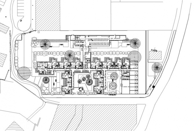 35 logements destinés aux personnes âgées, Vieux-Thann, plan de masse<br/> Crédit photo : DR  