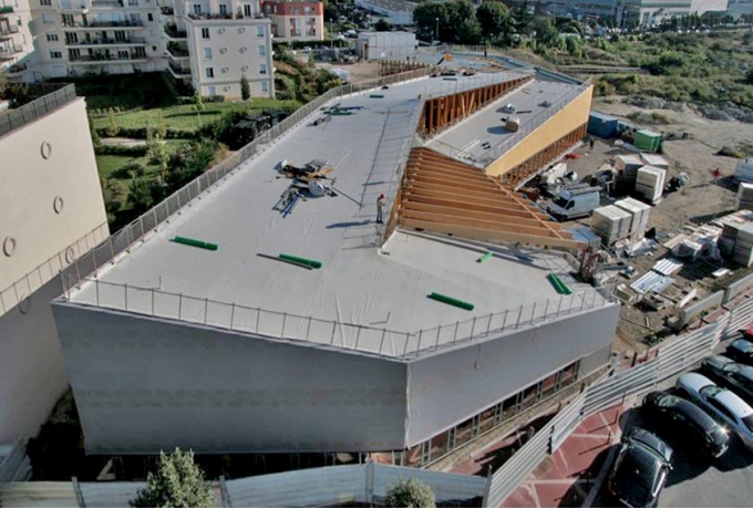 Ecole Louis Blériot, Le Bourget, chantier<br/> Crédit photo : HUBERT ET ROY Architectes