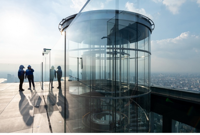 Vue des escaliers qui mènent à l'observatoire<br/> Crédit photo : Somsawat Srirath