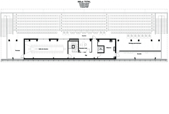 Plan Etage tribune<br/> Crédit photo : DR  