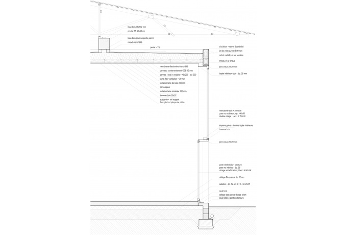 Coupe détaillée de la paroi<br/> Crédit photo : ACTM Atelier d'architecture